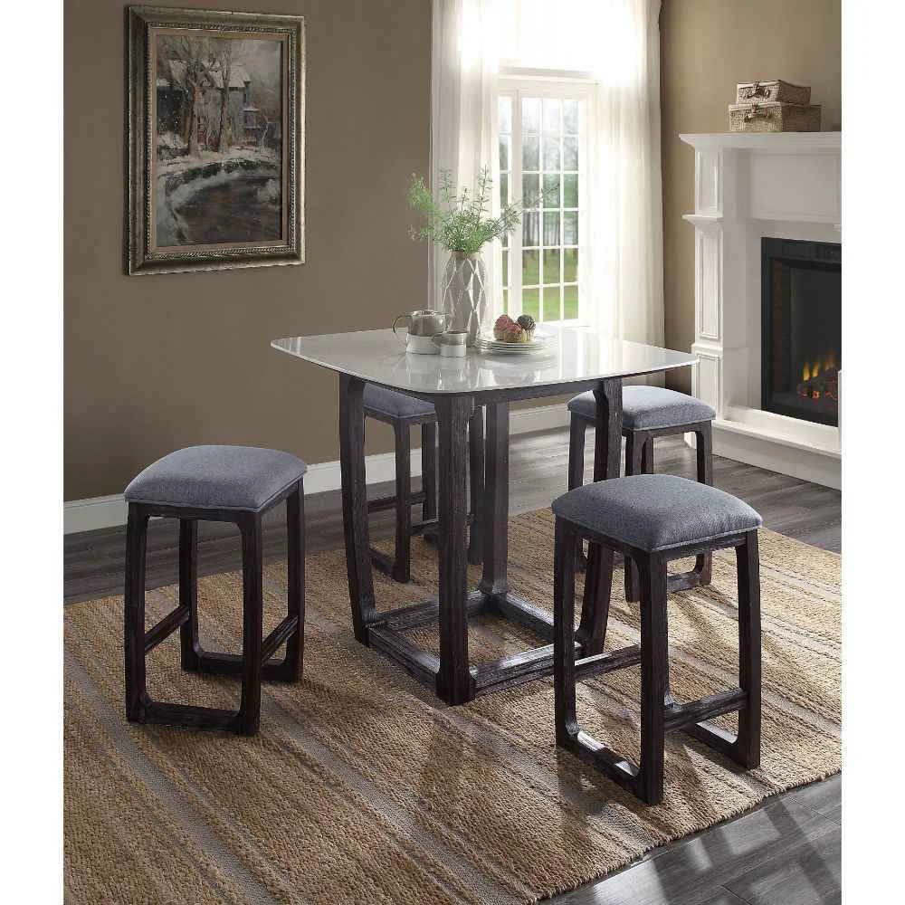 User-Friendly Razo – Counter Height Table With Marble Top – Marble Top amp Weathered Espresso Dependable
