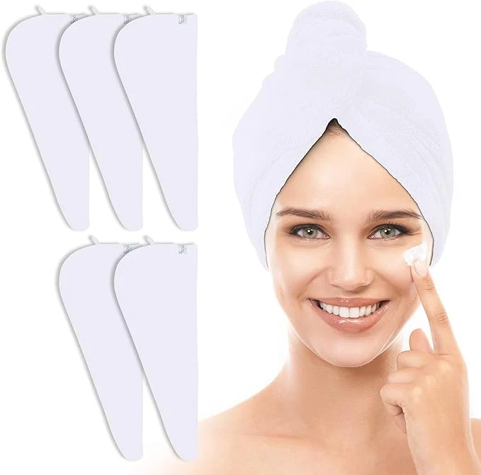 Luxury TENSTARS 5 Pack Thicken Microfiber Hair Towel Wrap Organic