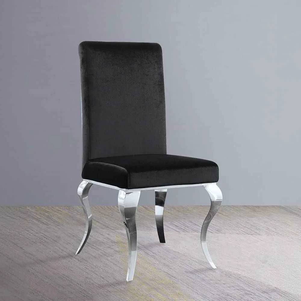 Responsible Fabiola – Side Chair Set of 2 – Black Fabric amp Stainless Steel Relaxed