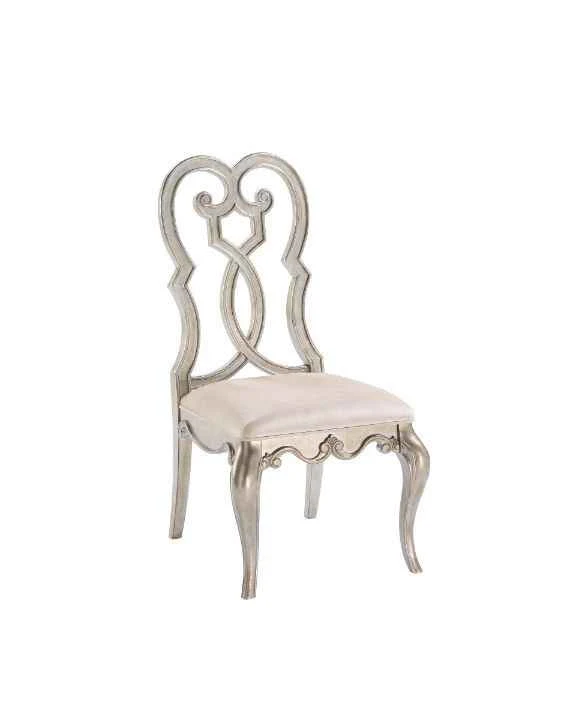 Excellent Esteban – Side Chair Set of 2 – Ivory Velvet amp Antique Champagne Verified