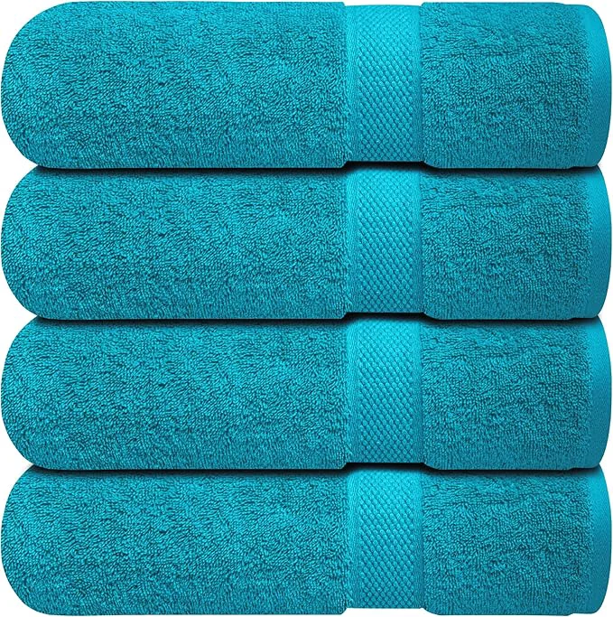 Authentic Infinitee Xclusives Luxury Ring-Spun Cotton Bath Towels Set of 4 – Soft Efficient