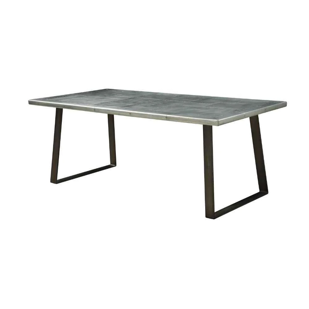Authentic Kaylia – Dining Table – Aluminum amp Gunmetal Artisan