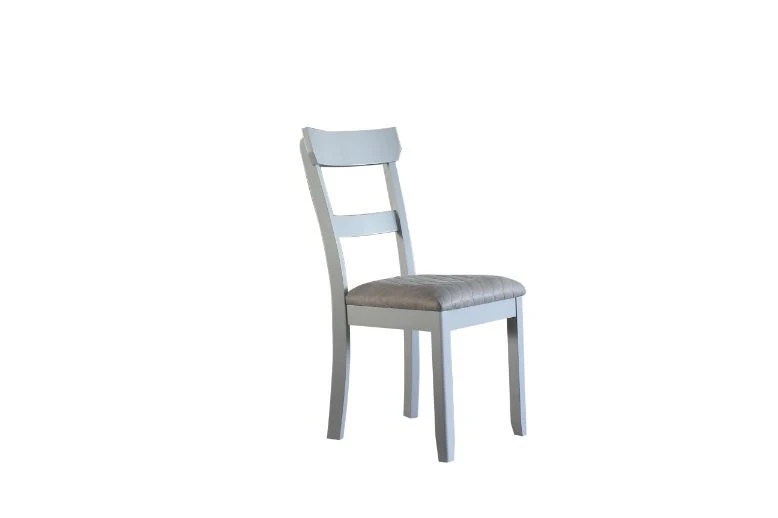 Expertly Made House Marchese – Side Chair Set of 2 – Two Tone Gray Fabric amp Pearl Gray User-Friendly