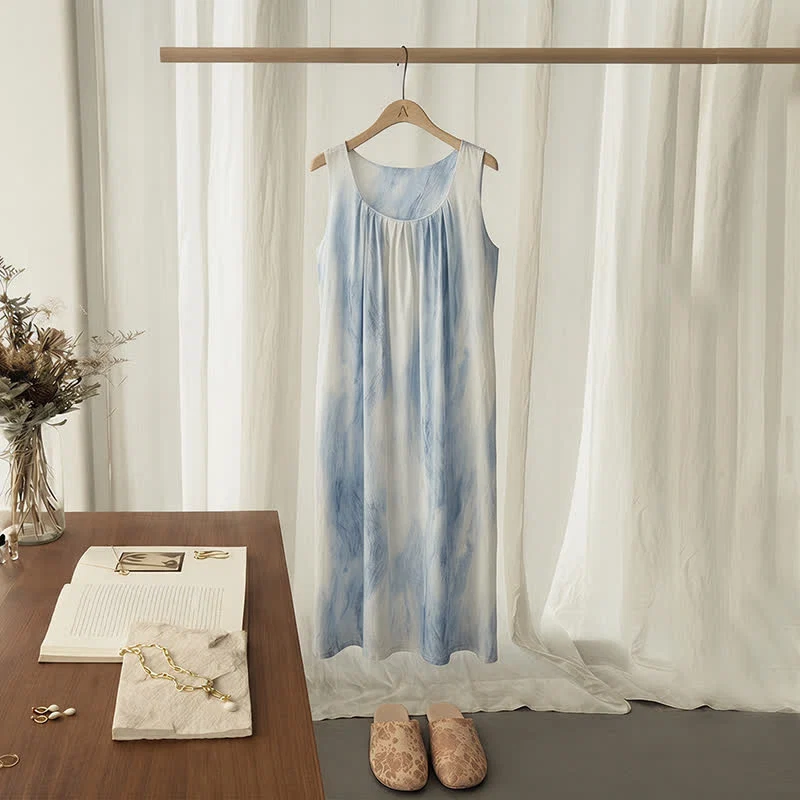 Relaxed Ownkoti Sky Blue Sleeveless Padded Lounge Dress Proven