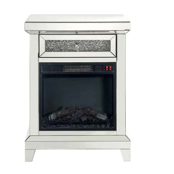 User-Friendly Noralie – 24 quot Fireplace – Mirrored amp Faux Diamonds Soft