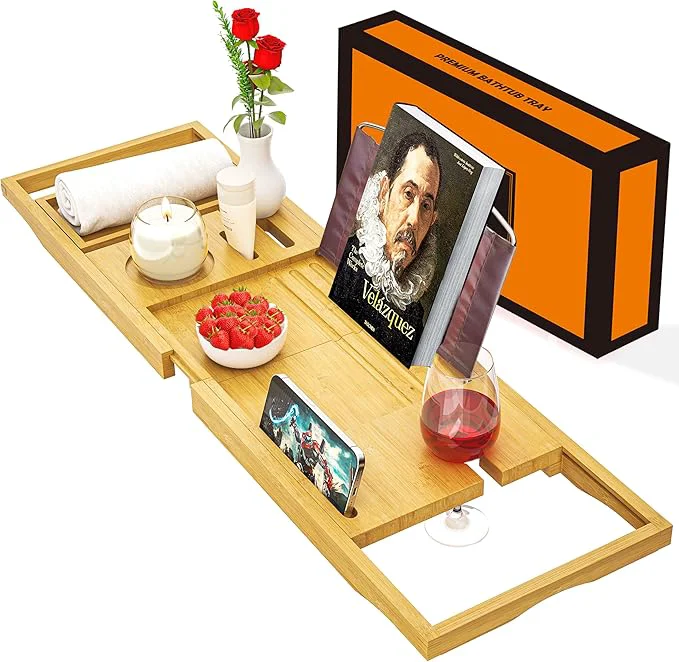 Organic Premium Bathtub Tray Caddy Professional