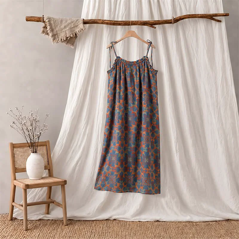 Comfortable Ownkoti Vintage Boho Cotton Cami Night Dress Fine Crafted