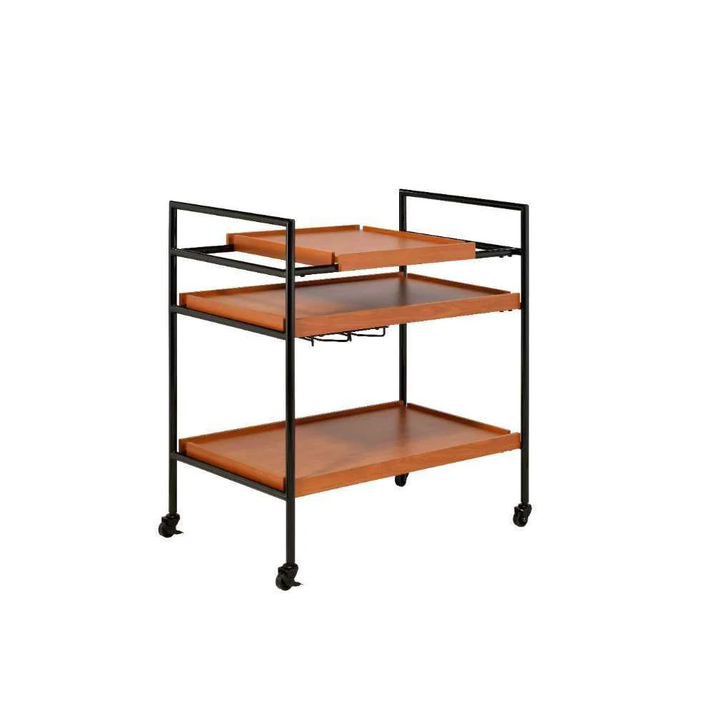 High-Performance Oaken – Serving Cart – Honey Oak amp Black Elite