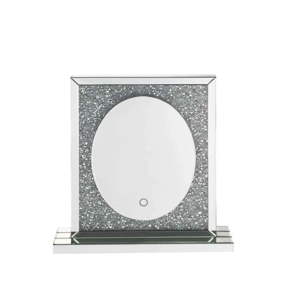 Innovative Noralie – 23 quot Accent Mirror With LED – Mirrored amp Faux Diamonds Dependable