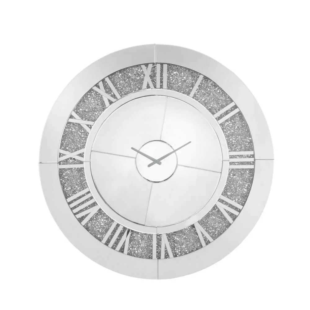 Carefully Designed Noralie – 39 quot Wall Clock – Mirrored amp Faux Diamonds Secure