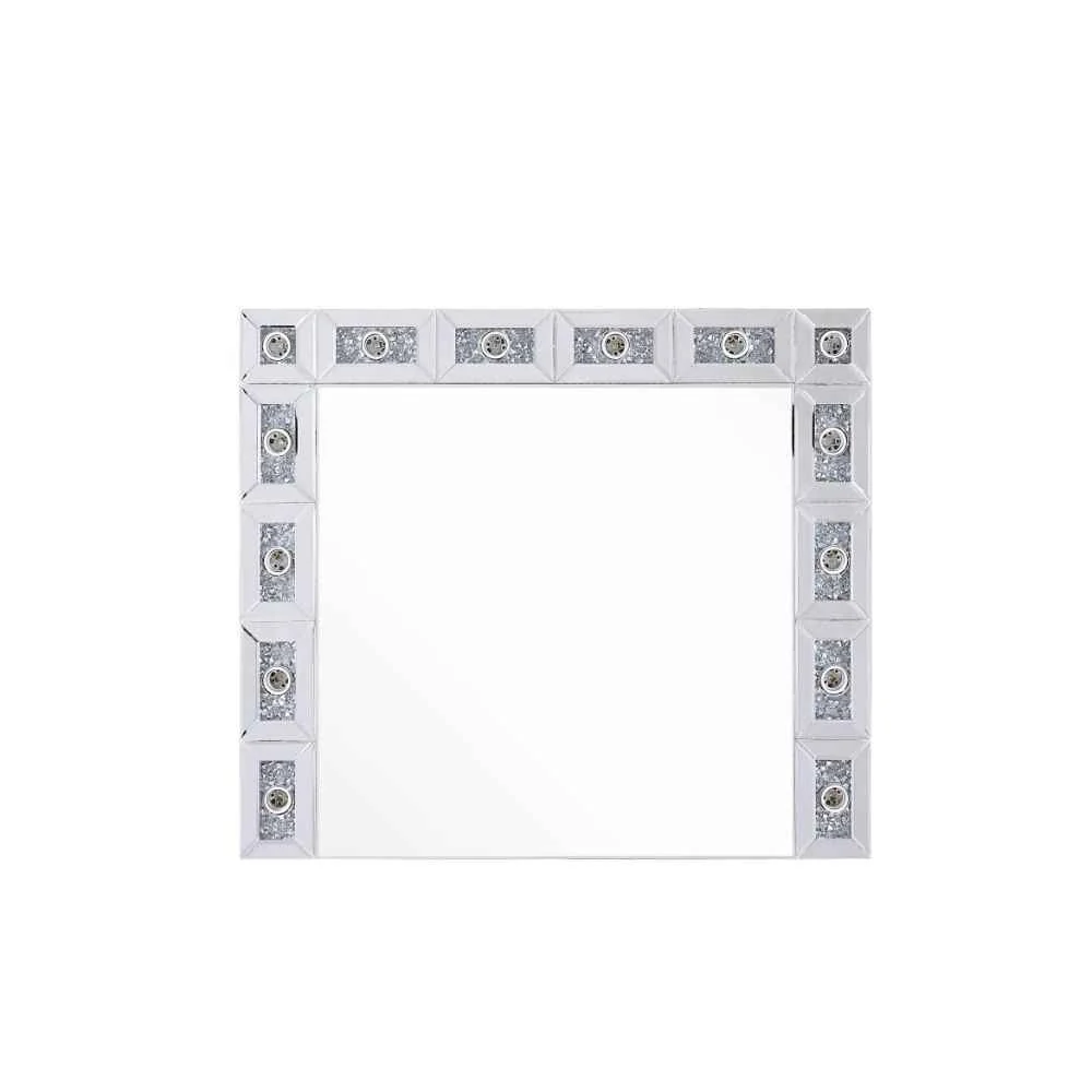 Powerful Noralie – 28 quot X 32 quot Accent Mirror – Mirrored amp Faux Diamonds Stylish