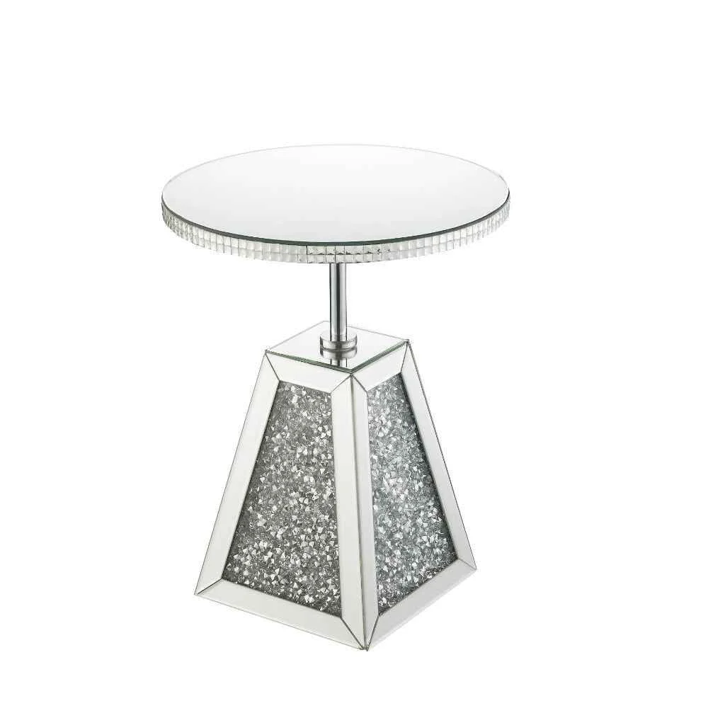 Practical Noralie – 20 quot Accent Table – Mirrored amp Faux Diamonds Genuine