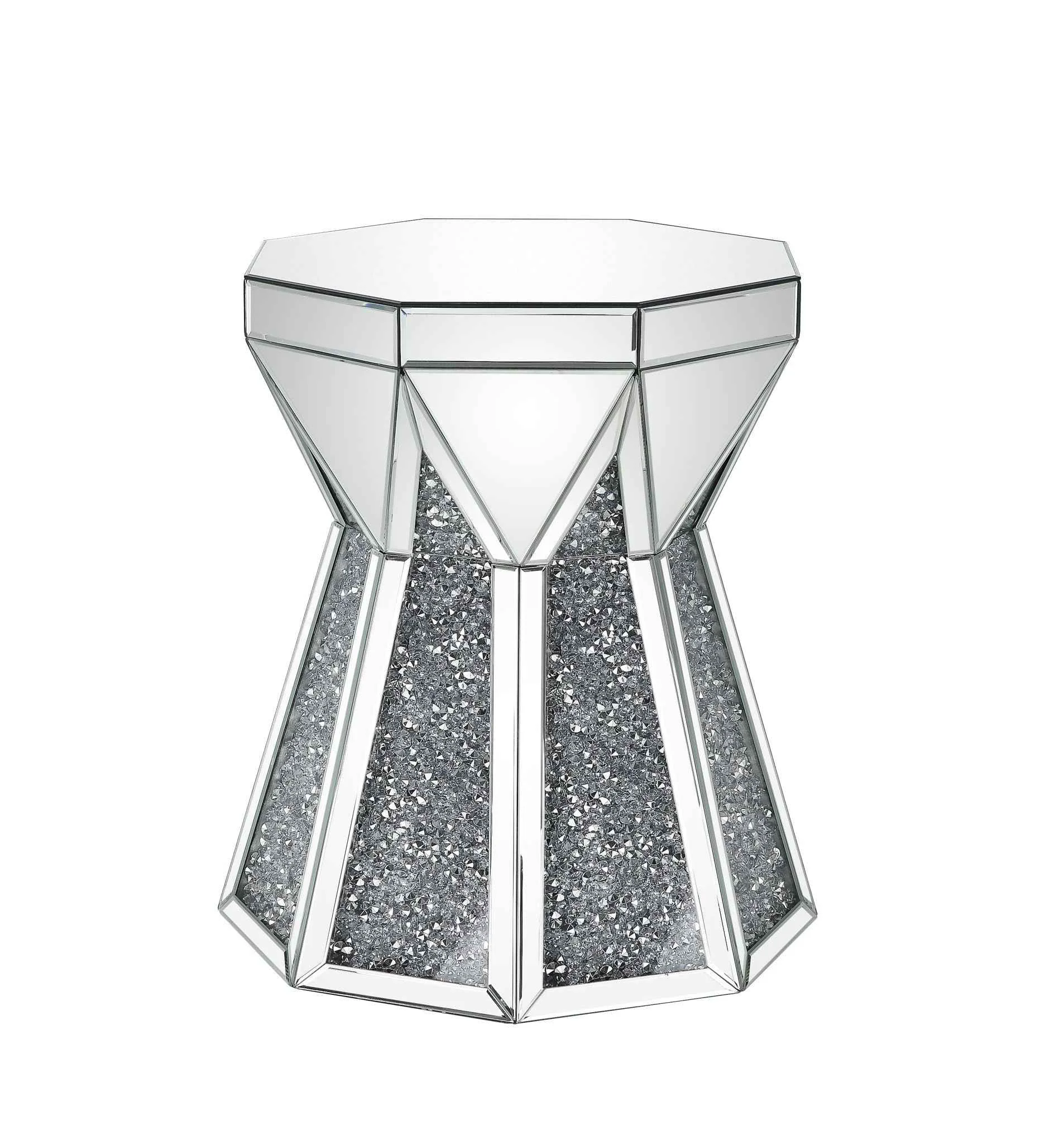 First-Class Noralie – End Table – Mirrored amp Faux Diamonds Authentic