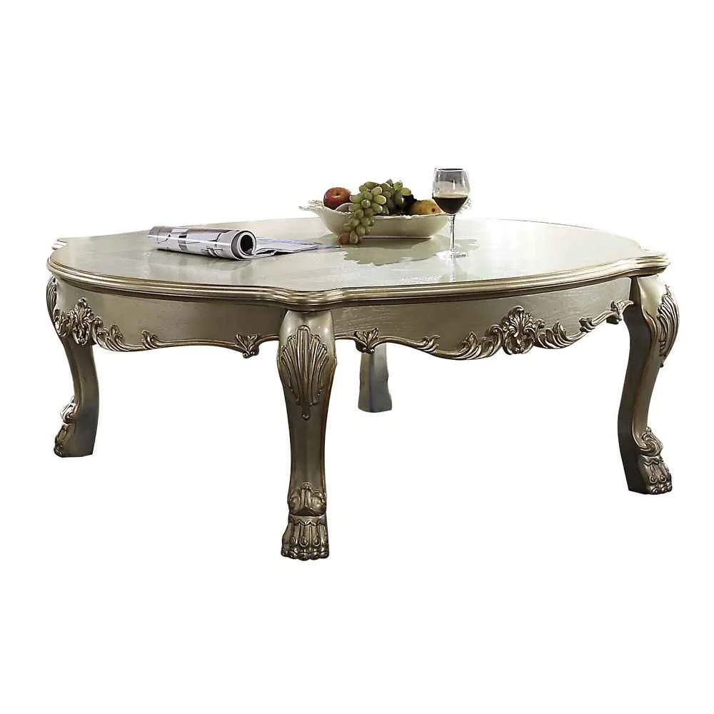 Stylish Dresden II – Coffee Table – Gold Patina amp Bone Quality
