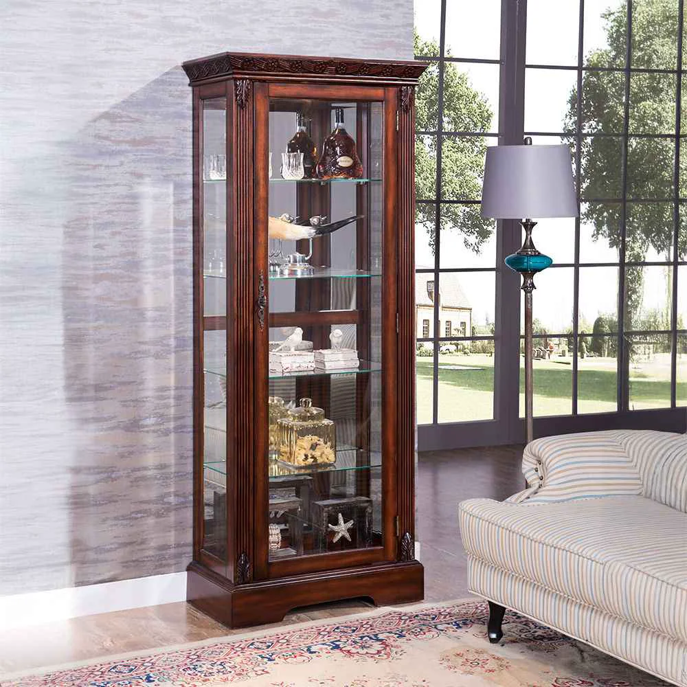 Excellent Addy – Curio Cabinet – Cherry Official