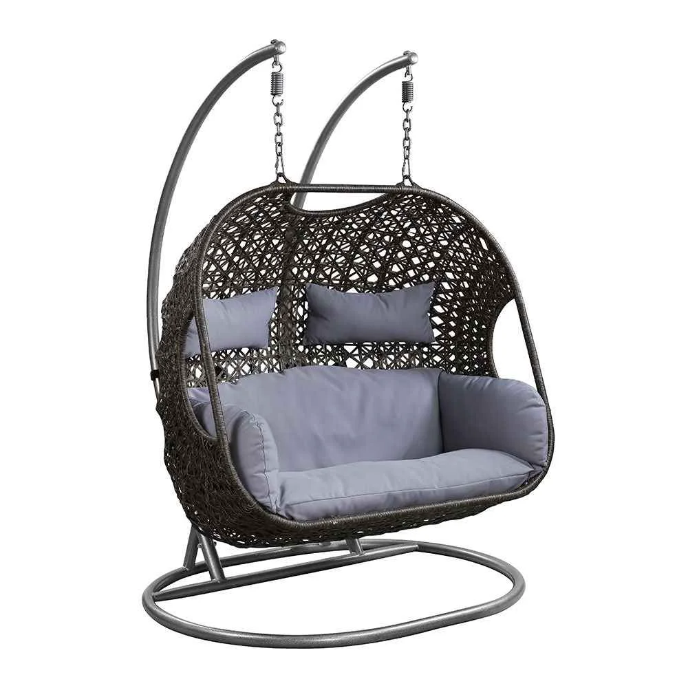 Elegant Vasant – 52 quot Hanging Chair – Fabric amp Wicker Smart