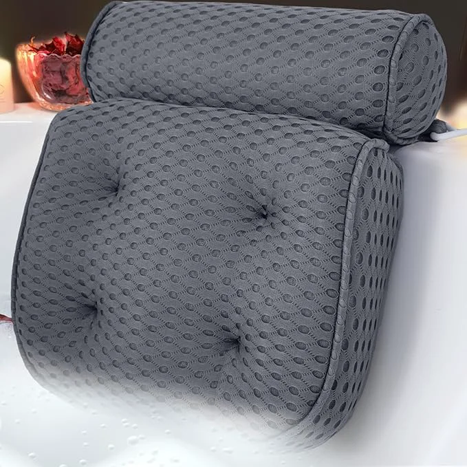 Reusable AEROiVi Luxury Bath Pillows for Tub，Bath Pillow Bathtub Pillows for Head and Innovative