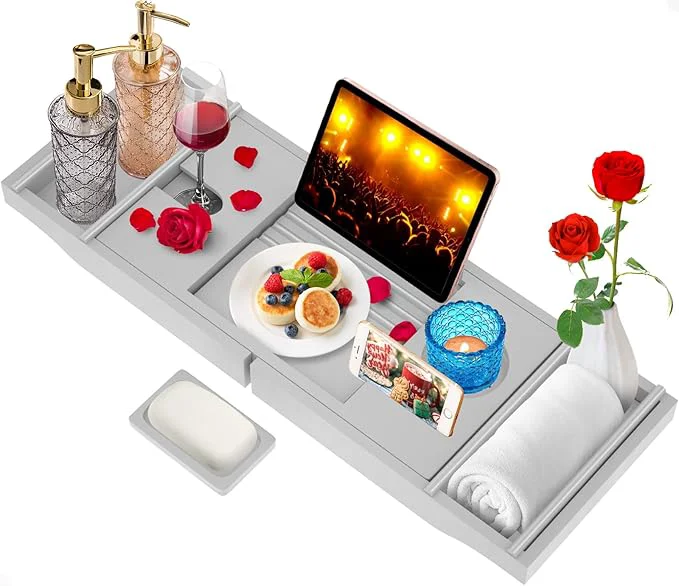Responsible Bamboo Bathtub Caddy Tray Carefully Designed