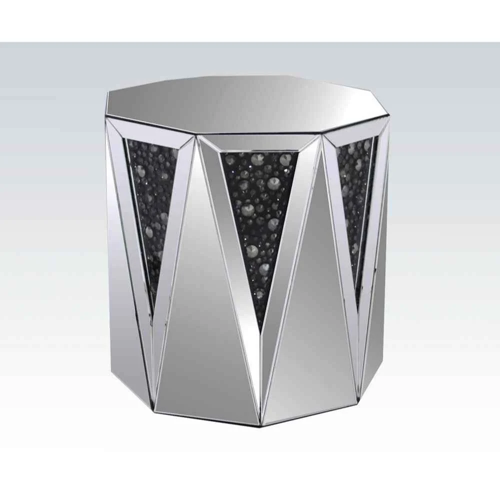 Consistent Nysa – End Table – Mirrored amp Faux Crystals Refined
