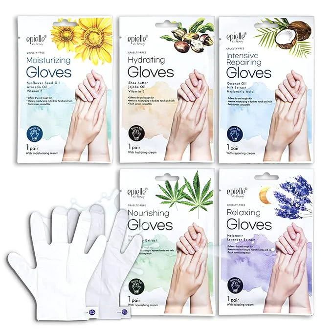 Optimized Epielle Assorted Hand Mask 5 Pairs Deep Moisturizing Gloves Versatile