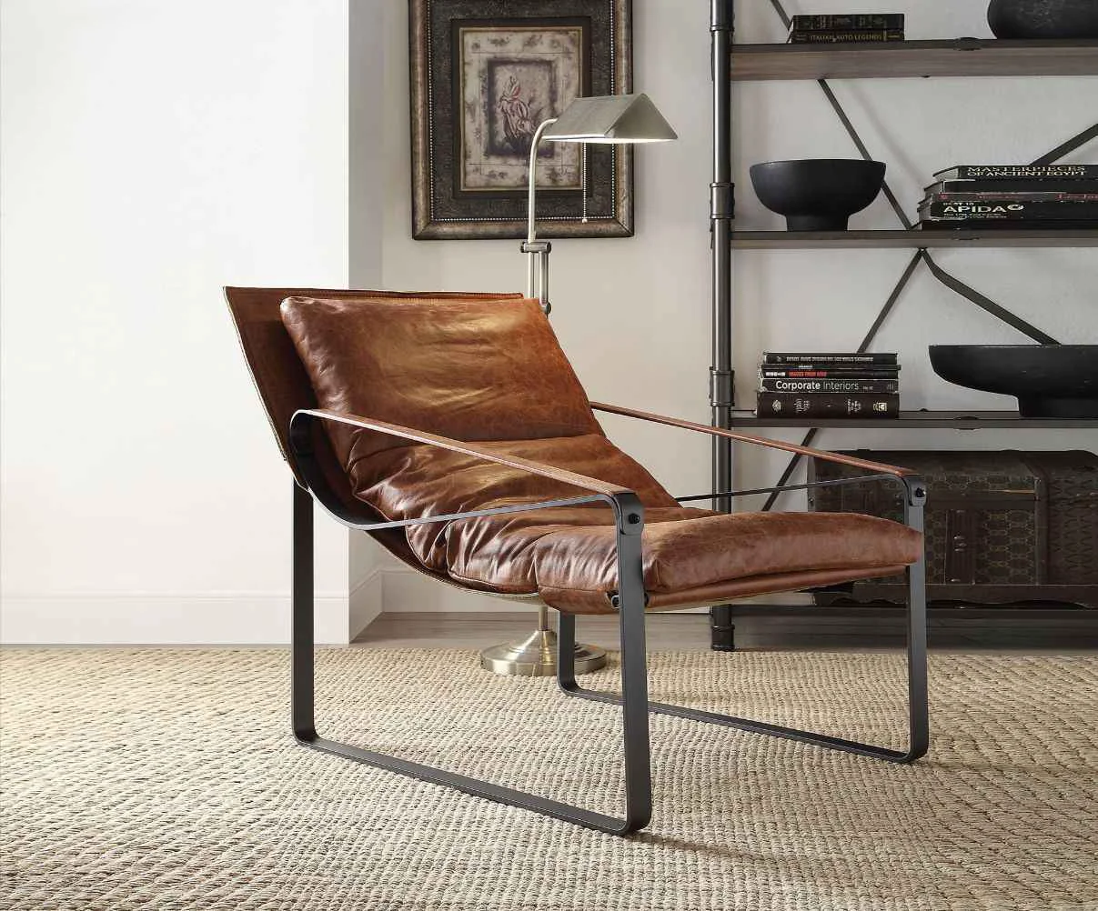 Organic Quoba – Accent Chair – Cocoa Top Grain Leather Original
