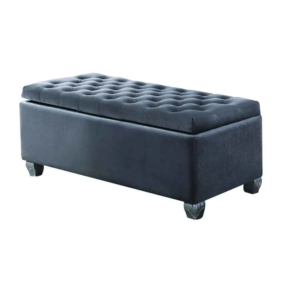 World-Class Rebekah – Bench With Storage – Gray Fabric Prestigious