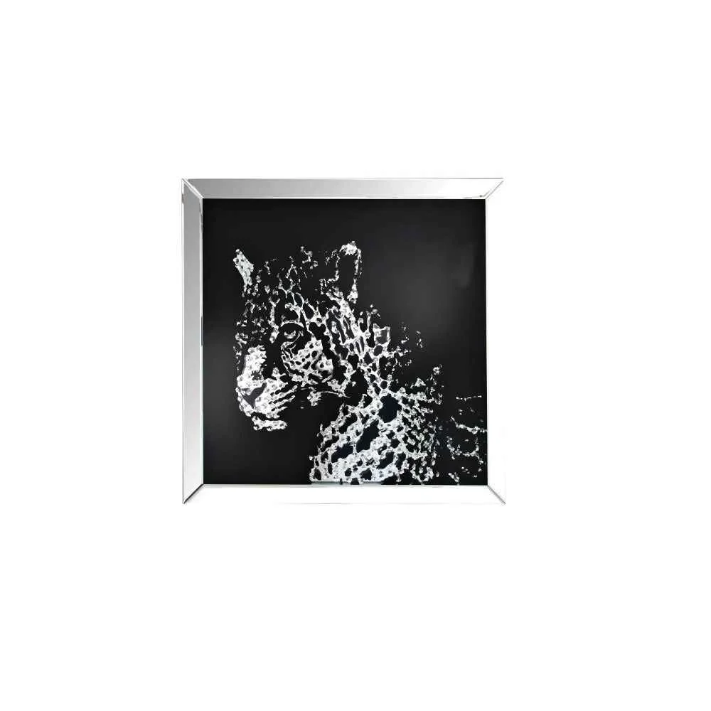 Fine Crafted Talisha – Wall Art – Mirrored amp Faux Crystal Leopard Professional