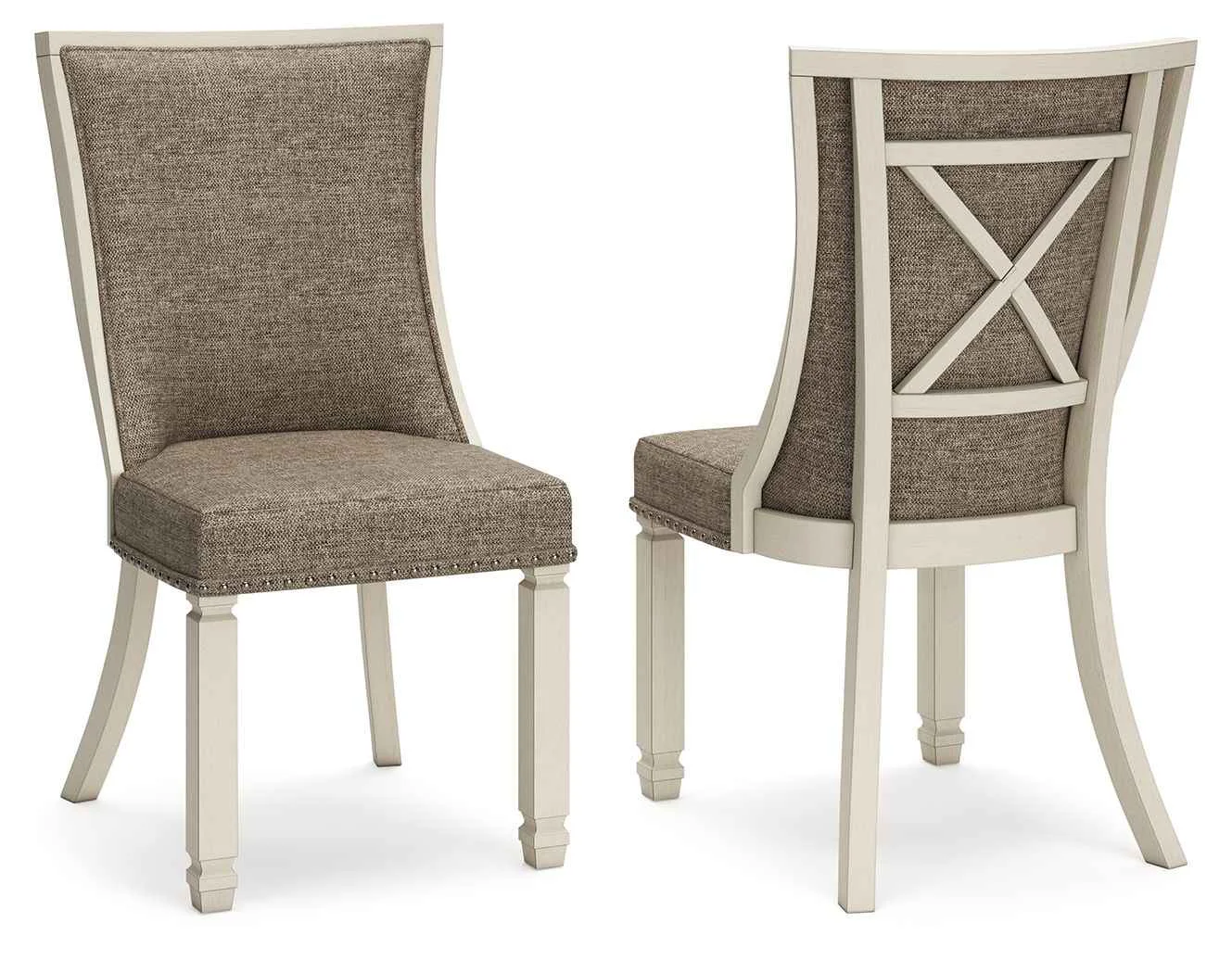 Expertly Made Bolanburg – Dining UPH Side Chair Set of 2 – Lattice Back – Brown Beige Long-Lasting