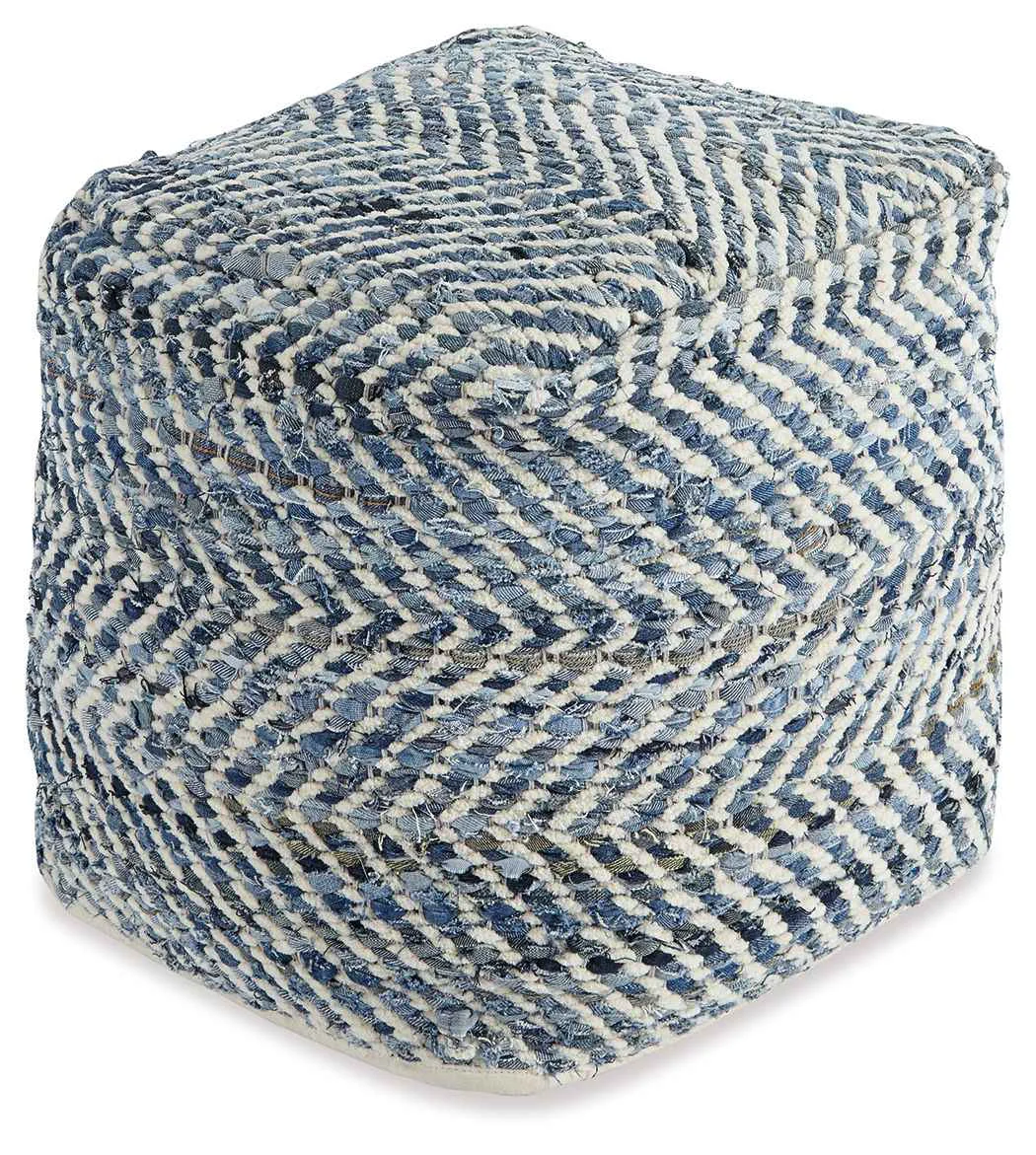 Crafted Chevron – Pouf – Blue Trusted
