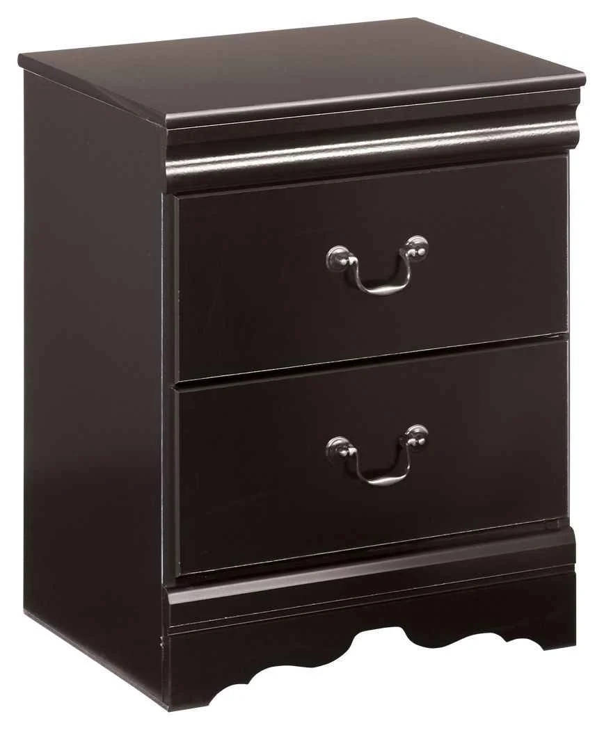 Smooth Huey Vineyard - Two Drawer Night Stand - Black Classic