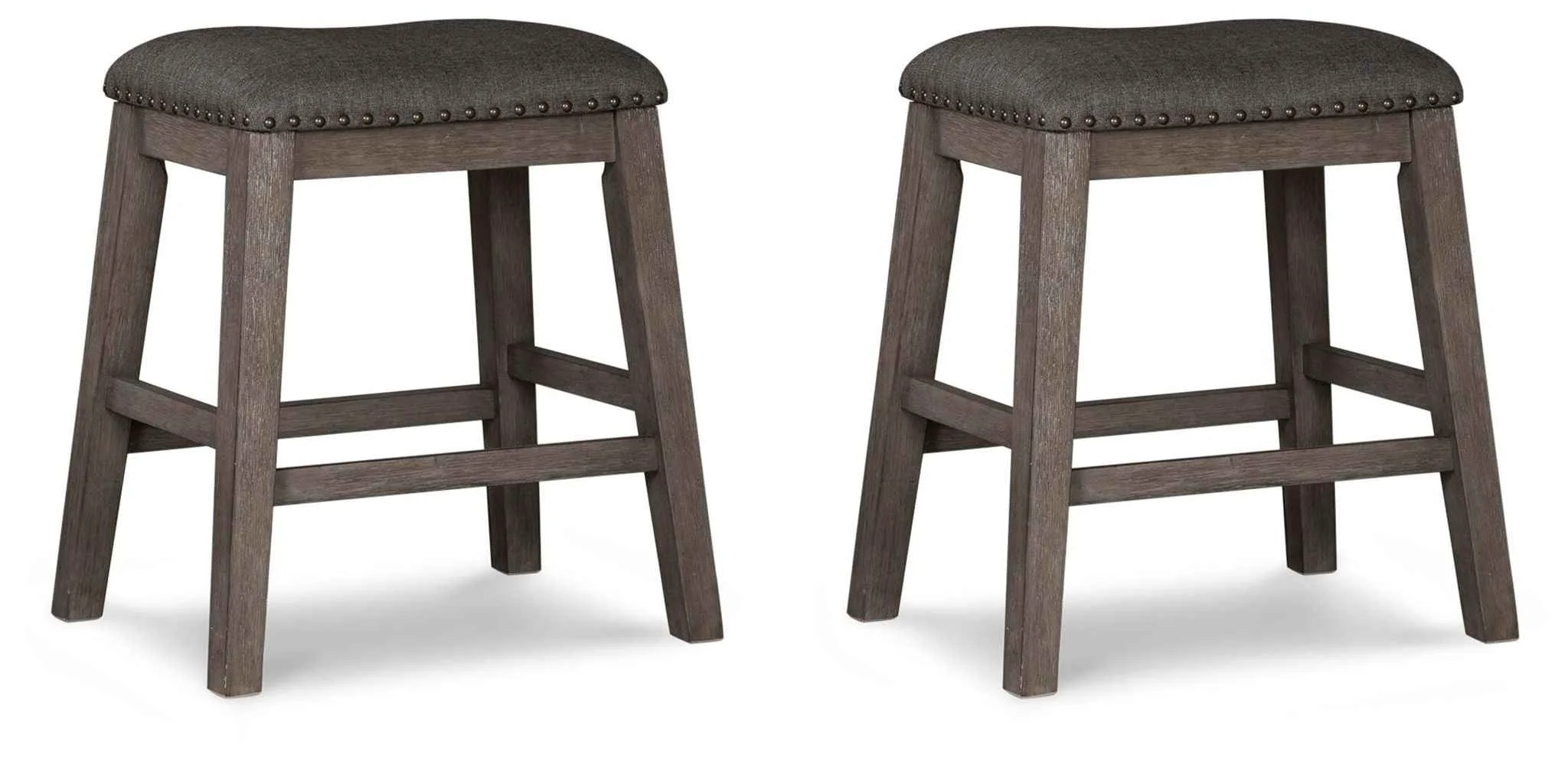 Stylish Caitbrook – Upholstered Stool Set of 2 – Gray Outstanding