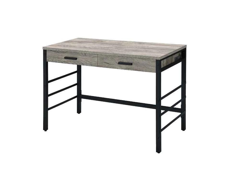 User-Friendly Disho – Writing Desk With USB – Light Weathered Oak amp Black Original