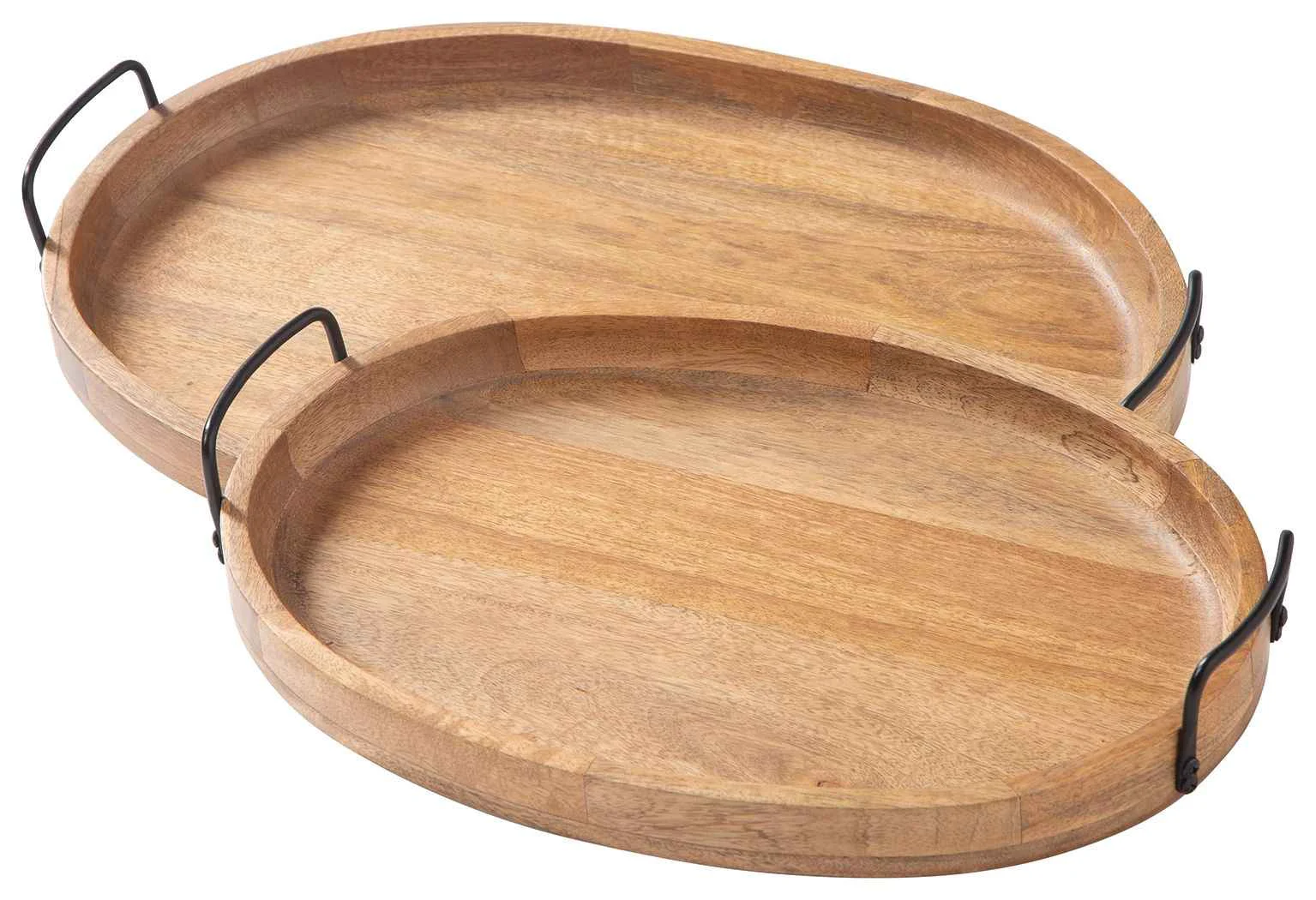 Solid Jocelyne – Tray Set Set of 2 – Brown Black Modern