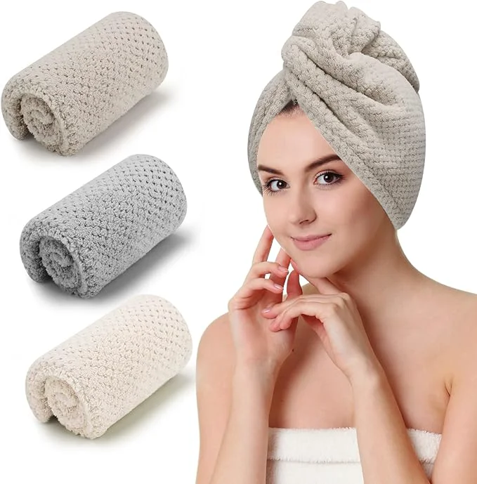 Innovative CZZXI 3 PCS Microfiber Hair Towel Fast