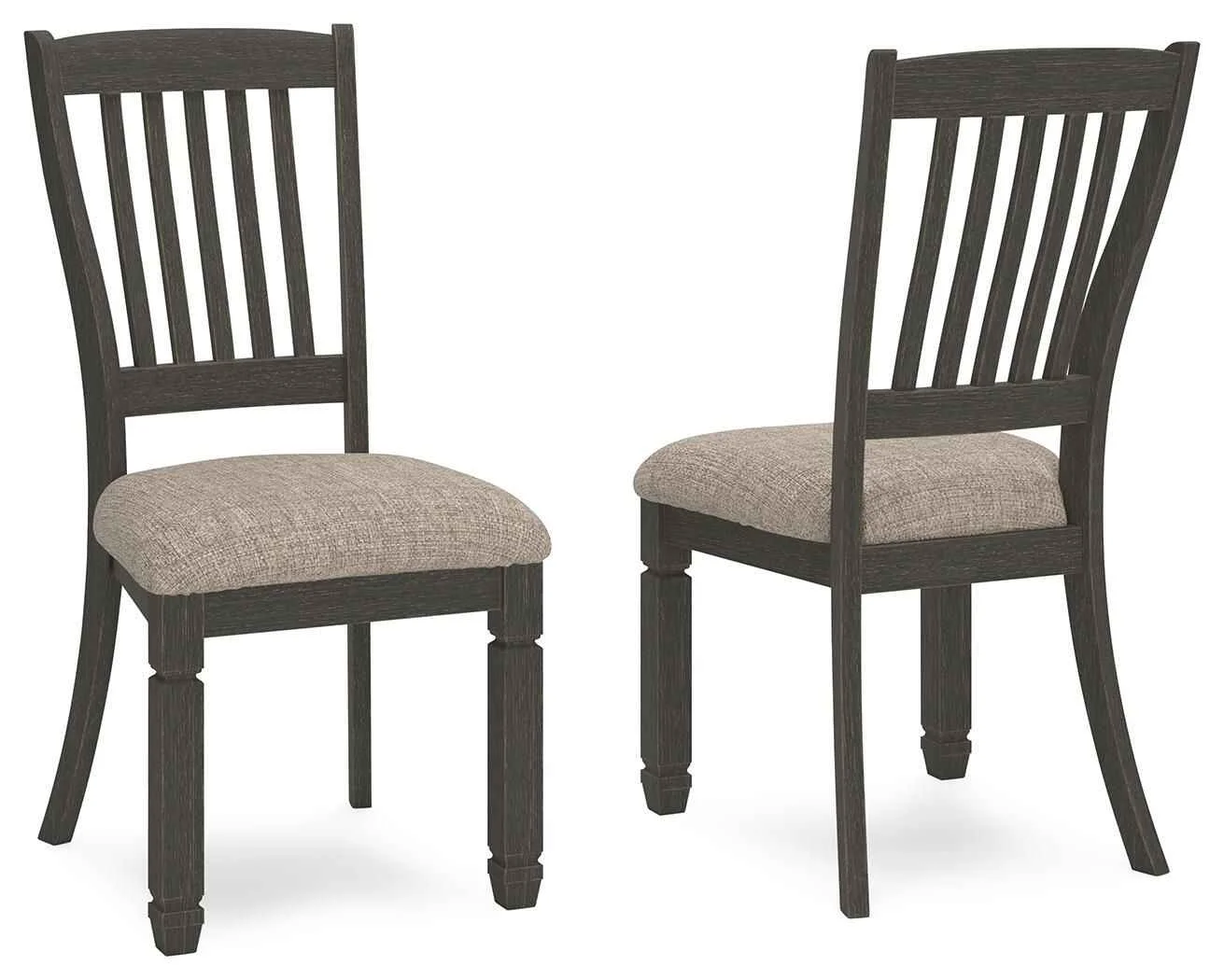 Effective Tyler Creek – Dining UPH Side Chair Set of 2 – Slatback – Black Grayish Brown Classic