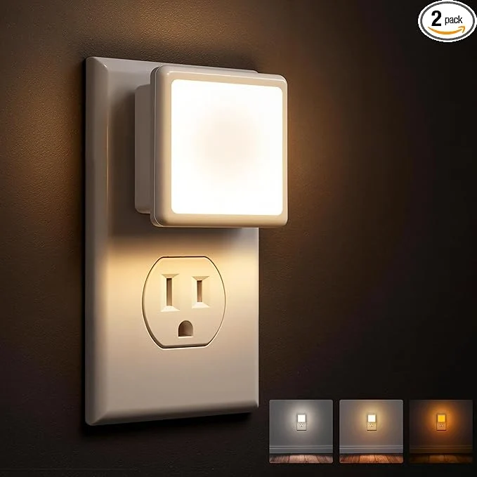 Elite L LOHAS LED 3CCT Night Lights Plug into Wall 2-Pack 0.3W Plug in Night Light Premium