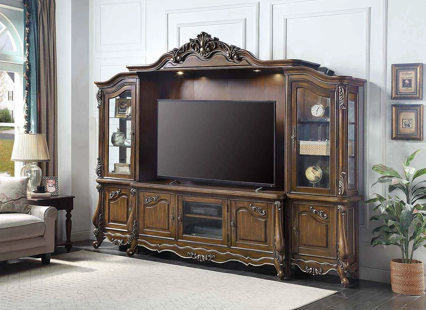 Flexible Latisha – Entertainment Center – Antique Oak Practical