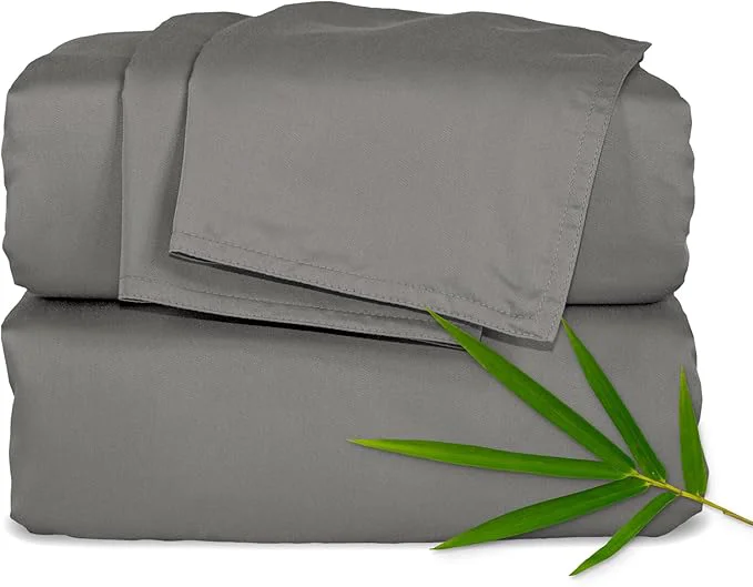 Safe King Sheets by Pure Bamboo Organic Viscose Derived from Bamboo Bed Sheet Set Luxuriously Soft amp Cooling Double Stitching Lifetime Quality Promise King Graphite Secure