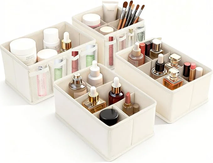 Powerful VERONLY Cosmetic Storage Bins Makeup Organizer Adjustable Multifunction Refined