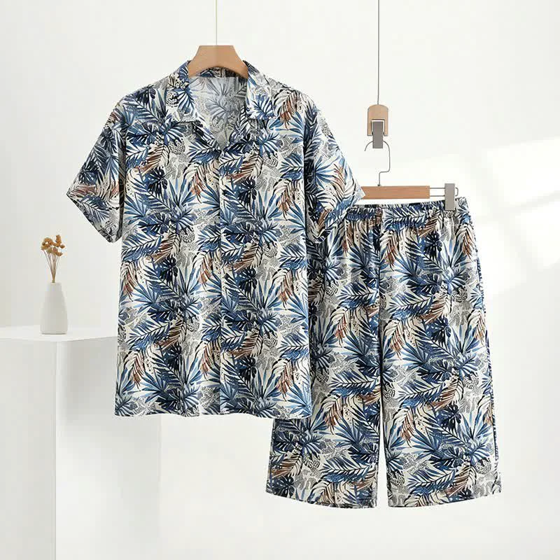 Optimized Ownkoti Tropical Leaf Print Loungewear Set Innovative