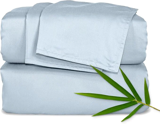 Dependable Pure Bamboo California King Sheets Organic Viscose Derived from Bamboo Bed Sheet Set Soft amp Cooling Double Stitching 2 Year Quality Promise California King Glacier Green