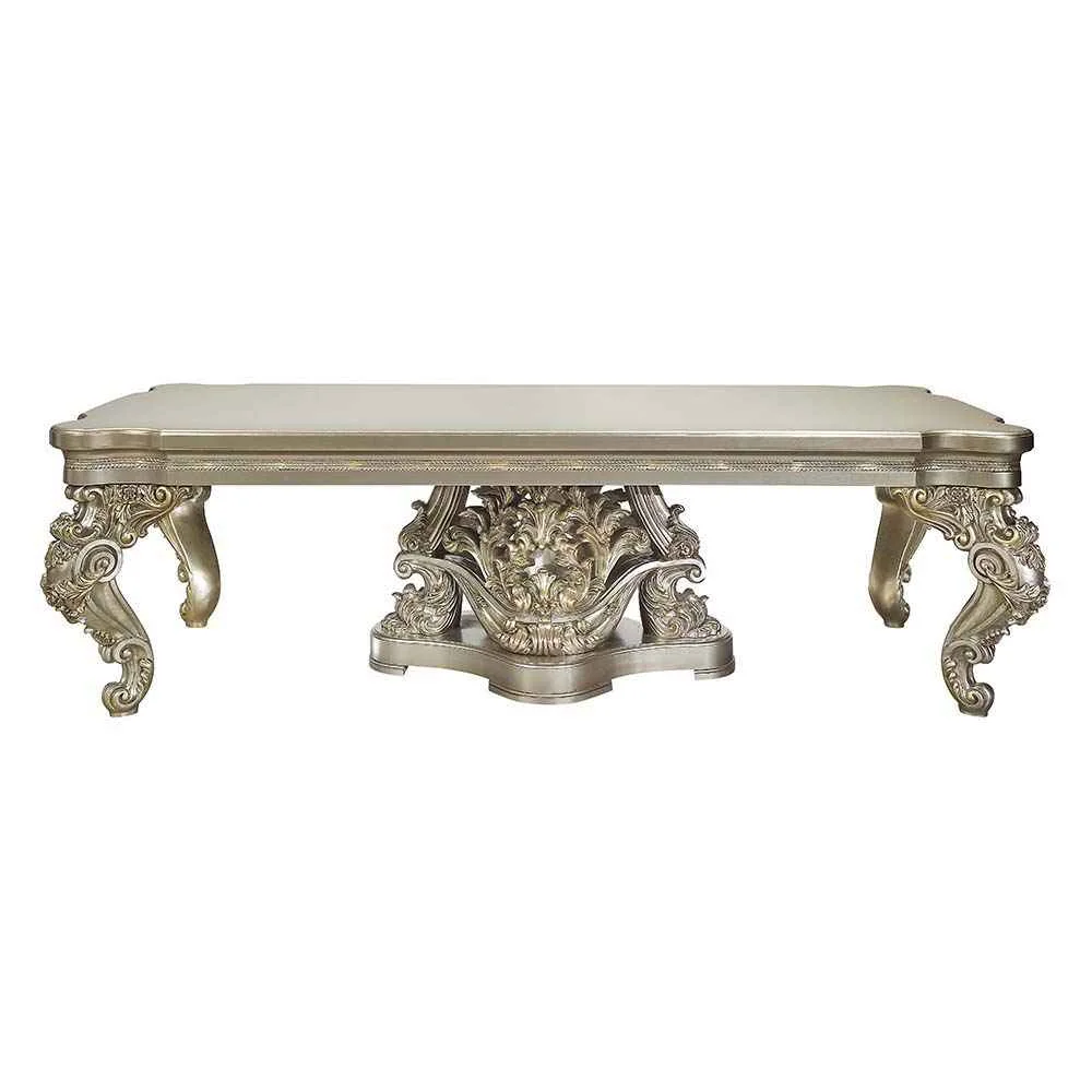 Contemporary Danae – Dining Table – Champagne amp Gold Enhanced
