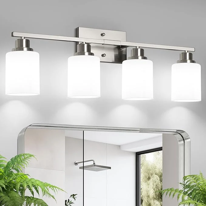 Responsible Ascher Bathroom Light Fixtures 4-Light Vanity Light Over Mirror Brushed Healthy