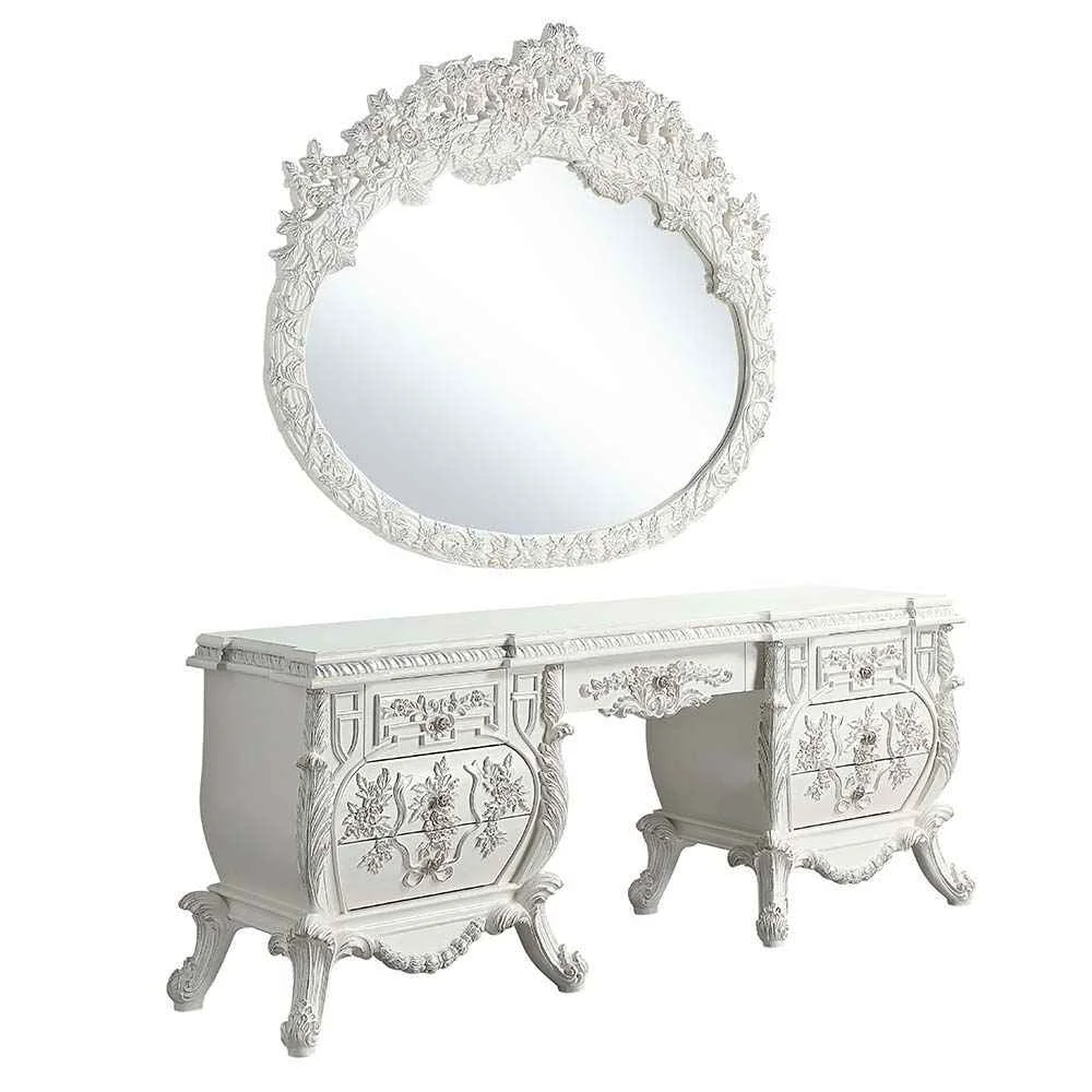 Expertly Made Vanaheim – Vanity Desk – Antique White Convenient