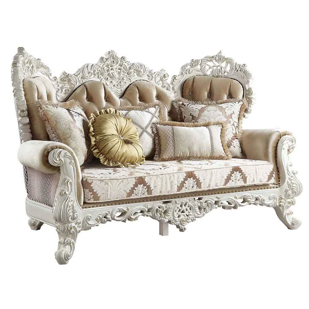 Selected Vanaheim – Loveseat With 5 Pillows – Fabric amp Antique White Powerful