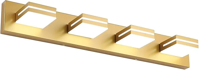 Elegant SineRise LED Modern Bathroom Vanity Light Fixtures Matte Gold Modern Acrylic Crafted