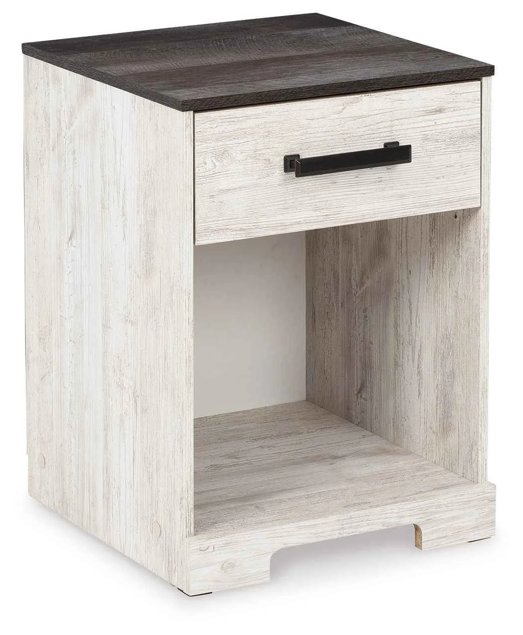 Modern Shawburn – One Drawer Night Stand – Open Cubby – White Black Gray Expertly Made