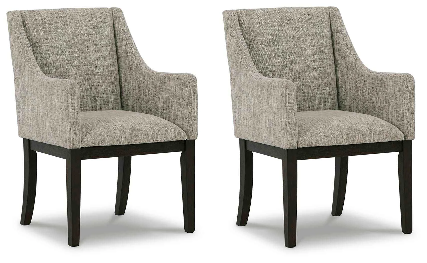 Quality Burkhaus – Dining UPH Arm Chair Set of 2 – Beige Dark Brown Optimized