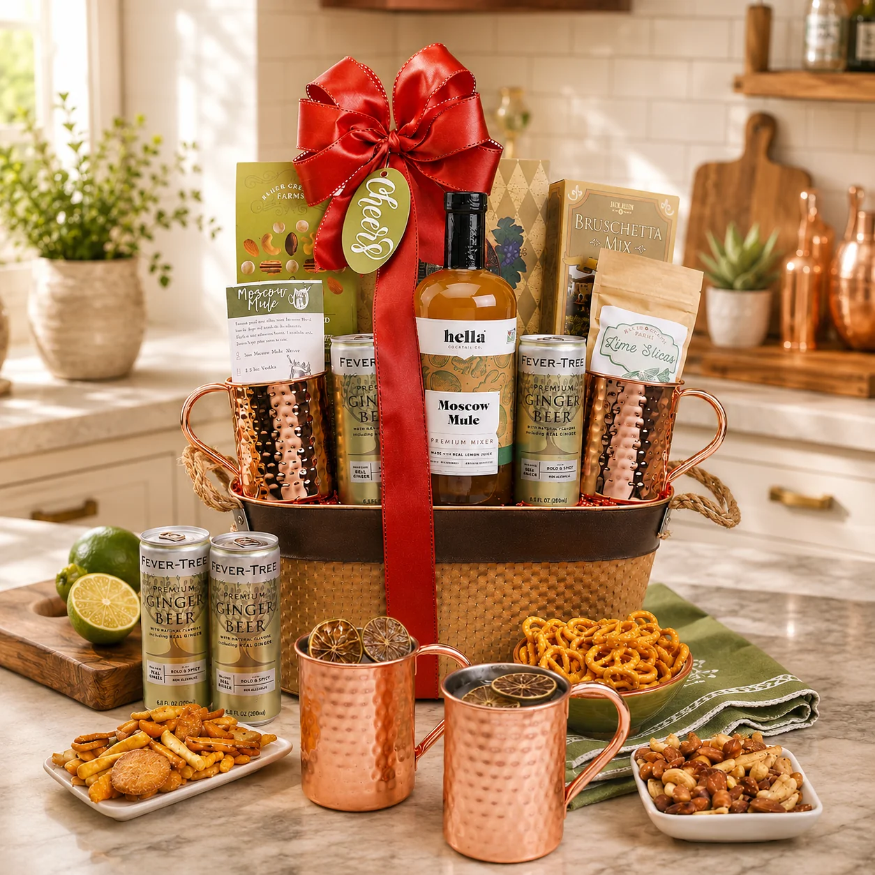 Verified Moscow Mule Handcrafted Cocktail Gift Basket Sustainable
