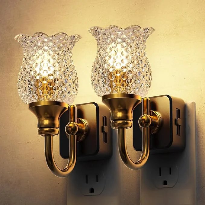 Original L LOHAS LED Night Lights Plug into Wall 2 Pack 3000K Soft White LED Floral Unique